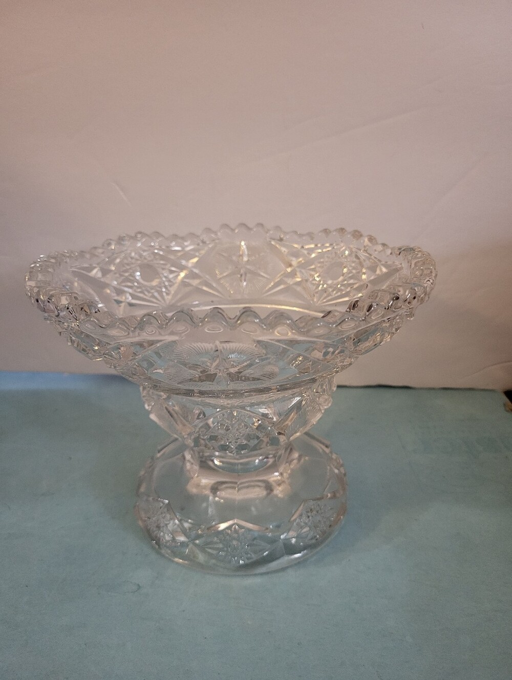 Vintage Early American PatternGlass(EAPG)Pedestal Bowl #1412-1000